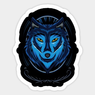 wolf illustration design Sticker